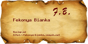Fekonya Bianka névjegykártya